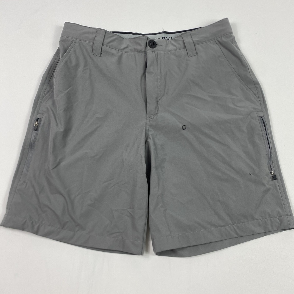 Orvis Shorts Mens 32 Gray Performance Quick Dry Zip Pockets Hiking Polyester